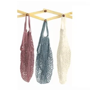 Pveath 3 Pack Grocery Mesh Bags Portable/Reusable/Washable L, Purple Beige